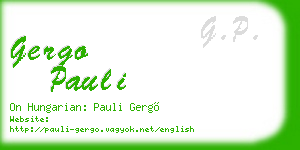 gergo pauli business card